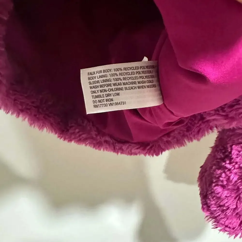 Cat & Jack Magenta Faux Fur Jacket, Sz 4T